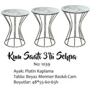 Resim Brc Zigon Kum Saat Model Beyaz Mermer Temper Cam Transmisyon Meta 