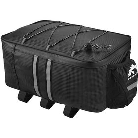 Resim Qingmipy Siyah Bisiklet Rak Tipi Çanta - Pu Ve Köpük Malzeme - 31x20x15 Cm - 255 Gr Yükseklik Dayanıklı Taşıma Çantası Siyah 