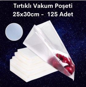 Resim Vakur Tırtıklı Vakum Makinesi Poşeti- Torbası - 25x30 Cm - 125 Adet 