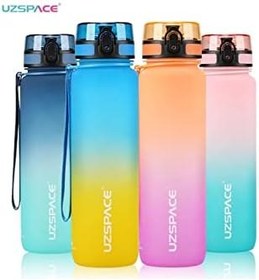 Resim Uzspace FiftyFifty 1000ml BÜYÜK BOY Çift Renk Softtouch FF Collection Tritan Su Matarası Sarı-Lacivert 