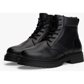 Resim Tommy Hılfıger Erkek Marka Baskılı %100 Deri Full Bağcıklı Kışlık Kullanıma Uygun Siyah Bot & Bootie EM0EM01706 Bds 