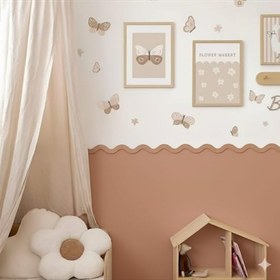 Resim metadesign Boyanabilir ahşap duvar paneli çıtası CNC kesim (41 cm) ham mdf 41 x 6 