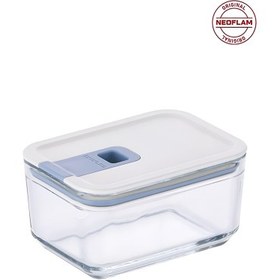 Resim Neoflam Perfect Seal Dikdörtgen Cam Saklama Kabı Bej 500 ml 