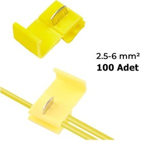 Resim Hızlı Kablo Ekleme Aparatı Konnektör Klips Klemens Sarı 100 Adet 