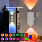 Resim Xuweiwei Manyetik Led Hareket Sensörlü 2 Başlıklı Dimmable 15 Renk Usb Bataryalı Duvar Aydınlatma 