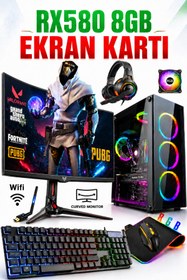 Resim Dmc Nx52 Windows 11 Ryzen 5 5500,32gb Ram,1 Tb Hdd 256gb Ssd,rx580,23.8"oyuncu Masaüstü Bilgisayar 