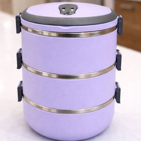Resim Zeyma Home 3 Katlı Sızdırmaz Çelik Yemek Termosu-Mor 