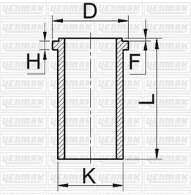 Resim YENMAK 51-65535-000 Gomlek Std-(94.50)-(Kia: Bongo 97-03/Pregio 97-03 2.7D K2700 ) Flansli 5165535000 (WE153691) (Fiyat:4 Adet İçindir) 