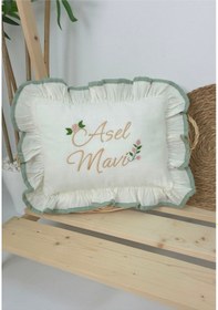 Resim Gros Shop Müslin Yeni Doğan 4katlı Organik %100pamuk Kişiye Özgü Nakışlı Hastane Çıkış Seti Güllü Model-5 Ekru-3 