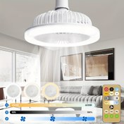 Resim AMILL LED Tavan Fanı Işığı Uzaktan Kumanda ile, 3 Hız, Ayarlanabilir Parlaklık 3000K-6500K, Zamanlayıcı, Renk Derecelendirme, Yatak Odası, Oturma Odası, Ofis için İdeal - Modern İç Mekan Fanı, Şarj Edilemeyen Düğme Pil, Oturma Odası Aydınlatması | Modern Tavan Fanı | Ayarlanabilir LED Işık, Tavan Fanı 