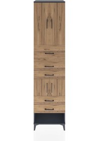 Resim Hyperion Dolap 3 Raflı 5 Çekmeceli 4 Kapaklı 60x44x243 Antrasit-çam Antrasit 