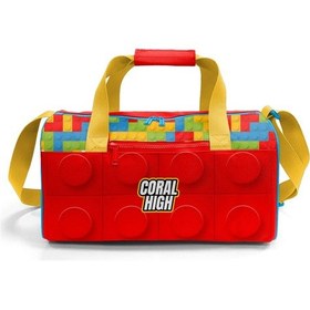 Resim Coral High Renkli Blok Desenli Spor Çantası 27522 Kırmızı 