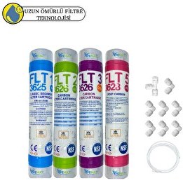 Resim Pemax Water Solutions Kapalı Kasa Su Arıtma Cihazlarına Uygun Sertifikalı FLT Serisi 12" Tatlandırıcılı 4'lü Set 