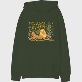 Resim Anason Aslanı Oversize Unisex Kapüşonlu Sweatshirt 
