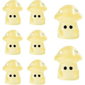 Resim 100'lü Paket Karanlıkta Parlayan Küçük Mantar Süslemeleri Minyatür Manzara Ve Akvaryum Dekorasyonu İçin Sarı 