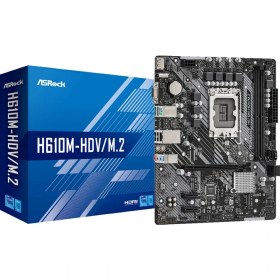 Resim Asrock H610M Hdv/m.2 Ddr4 Soket 1700 Ddr4 3200MHZ Pcı-E 4.0, M.2, Usb3.2 HDMI DVI Dp Matx Anakart (ASRH610M-HDV) 