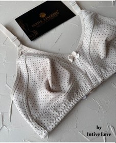 Resim Liza Puantiye Desenli Pamuklu Penye Kalın Askılı Toparlayıcı Bale Bej 