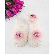 Resim Pembe Çiçek Dantelli Lohusa Terlik Taç Seti 39-40 Numara 