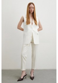 Resim Skinny Kumaş Pantolon Ekru Ekru 