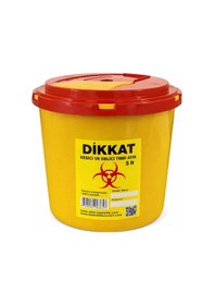 Resim Tıbbi Atık Kovası, Enfekte Kovası Sarı Renk , Hijyenik Ve Güvenli Kullanım 5 Litre Tüm Adetler Turuncu 