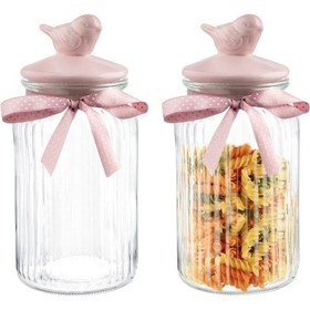 Resim Madame Coco Kuşlu Kavanoz Silindir 1300ml 1kkvnz0094 