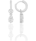 Resim Söğütlü Silver Gümüş Rodyumlu Kristal Kesim Zirkon Taşlı Halka Küpe 