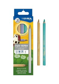 Resim Lyra Super Ferby Metalik 6 Renk Kuru Boya 