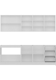 Resim Minar 240 Cm Mutfak Dolabı Beyaz Antrasit 240-A1 Beyaz 