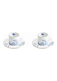 Resim Mercan Mavi Salyangoz Türk Kahve Fincan Seti 2'li &hediye Kutulu Beyaz - Mavi 