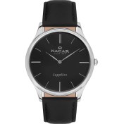 Resim Nacar Klasik Siyah Renk Kordon Erkek Kol Saati 