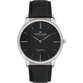 Resim Nacar Klasik Siyah Renk Kordon Erkek Kol Saati 