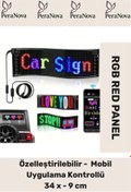 Resim PeraNova Taşınabilir Özelleştirilebilir Cama Yapıştırılan Mobil Uygulama Kontrollü Araç Oto RGB LED Panel 