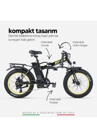Resim Strada Cycles E-bro HD Fat Bike Katlanabilir 20 Jant Elektrikli Bisiklet 