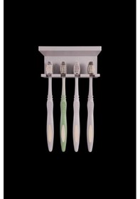 Resim Gri Yapışkanlı Çok Amaçlı Diş Fırçası Jilet Jiletlik Asacağı Askılığı Askılık Diş Fırçalık Banyo Organizer 