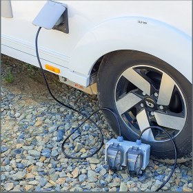 Resim Tekne ve Karavan Besleme öncesi Ara Priz 2'li IP66 1m. PUR Kablolu 