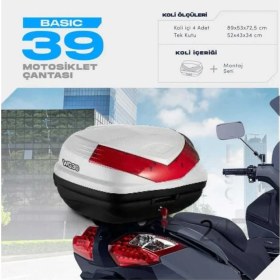 Resim Wogen 39 Litre Basic Motosiklet Çantası - Beyaz 1407 005 