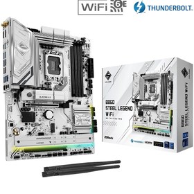 Resim ASROCK Asrock B860 Steel Legend WiFi LGA1851 DDR5 8666MHz+(OC) ATX Gaming (Oyuncu) Anakart 