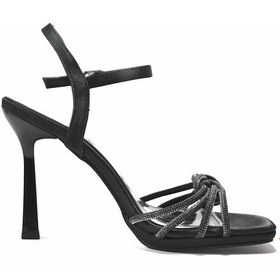 Resim Beety 418 Siyah Taşlı Abiye İnce Topuklu Kadın Ayakkabı 