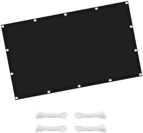 Resim Güneş Koruyucu Tente 1,5 x 1,5 m (4,92 x 4,92 ft) Polyester Güneşlik Yelken UV Işığa Dayanıklı Güneş Bahçesi Su Geçirmez Tente Dikdörtgen, Bahçe Cam Oda Verandası için Ücretsiz Halatlı, Siyah 