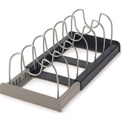 Resim Three Beans Geri Çekilebilir Pan ve Pot Kapak Organizatör Raf Çanak Kurutma Raf Pot Kapak Tutucu Mutfak Dolabı Paslanmaz Çelik Tava Kapak Standı | Raflar ve sahipler (Kahverengi) (Yurt Dışından) 
