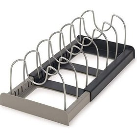Resim Three Beans Geri Çekilebilir Pan ve Pot Kapak Organizatör Raf Çanak Kurutma Raf Pot Kapak Tutucu Mutfak Dolabı Paslanmaz Çelik Tava Kapak Standı | Raflar ve sahipler (Kahverengi) (Yurt Dışından) 