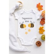 Resim Limon Kız Bebek Beyaz Teyzesinin Balı Desenli Kısa 