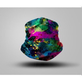 Resim Unisex Renkli Desenli Bandana Siyah 