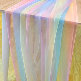 Resim Güneş Işıkları Tulle Masa Koşusu, Çiçek Detaylı Renkli Dantel Etek, Düğün, Bebek Duşu, Parti, El Sanatları, Dikiş, DIY Projeleri İçin Mükemmel, El Sanatları Aksesuarı | Güneş Işıkları Masa Aksesuarı | Polyester Kumaş 