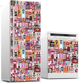Resim Roses Store Buzdolabı Ve Bulaşık Makinası Beyaz Eşya Sticker Kaplama Pop Art Music Collage 