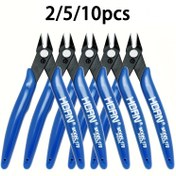 Resim 2/5/10adet 5-Inch Tel Kesici Seti 10 Adet - Hassas Flush Kesici Pense, Dayanıklı Çelik, Pas Dirençli, Mikro Yan Kesici Makaslar, Elektronik, Zip Bağlantı Elemanları, El Sanatları, Model Kitleri için 