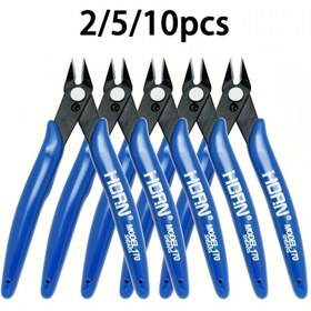 Resim 2/5/10adet 5-Inch Tel Kesici Seti 10 Adet - Hassas Flush Kesici Pense, Dayanıklı Çelik, Pas Dirençli, Mikro Yan Kesici Makaslar, Elektronik, Zip Bağlantı Elemanları, El Sanatları, Model Kitleri için 