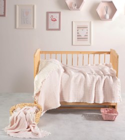 Resim Mylasa Home Müslin Bebek Yorganı 100x150cm Pudra 