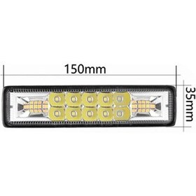 Resim 16 Ledli Gündüz Farı Metal Kasa Beyaz Mavi Kırmızı Çakar 12-24 Volt Uyumlu 