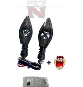 Resim Cg Cup Motosiklet Modifiye Fanlı Kayarlı Led Sinyal Takımı Kırmızı + Hdy Tzmanya Sticker Srnmotor 